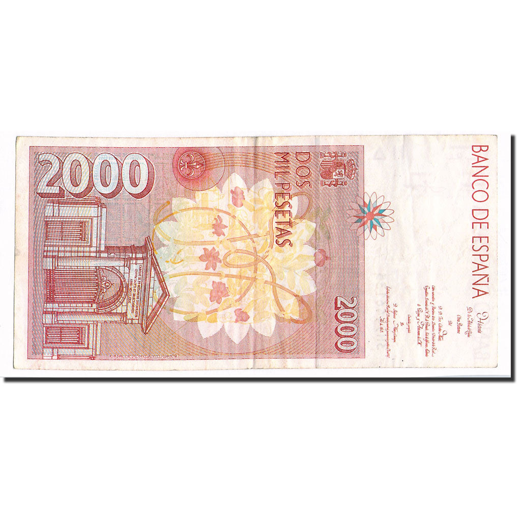 Banknote, Spain, 2000 Pesetas, 1992, 1992-04-24, KM:162, EF(40-45)