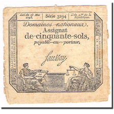 France, 50 Sols, 1793, 1793-05-23, VF(20-25), KM:A70b