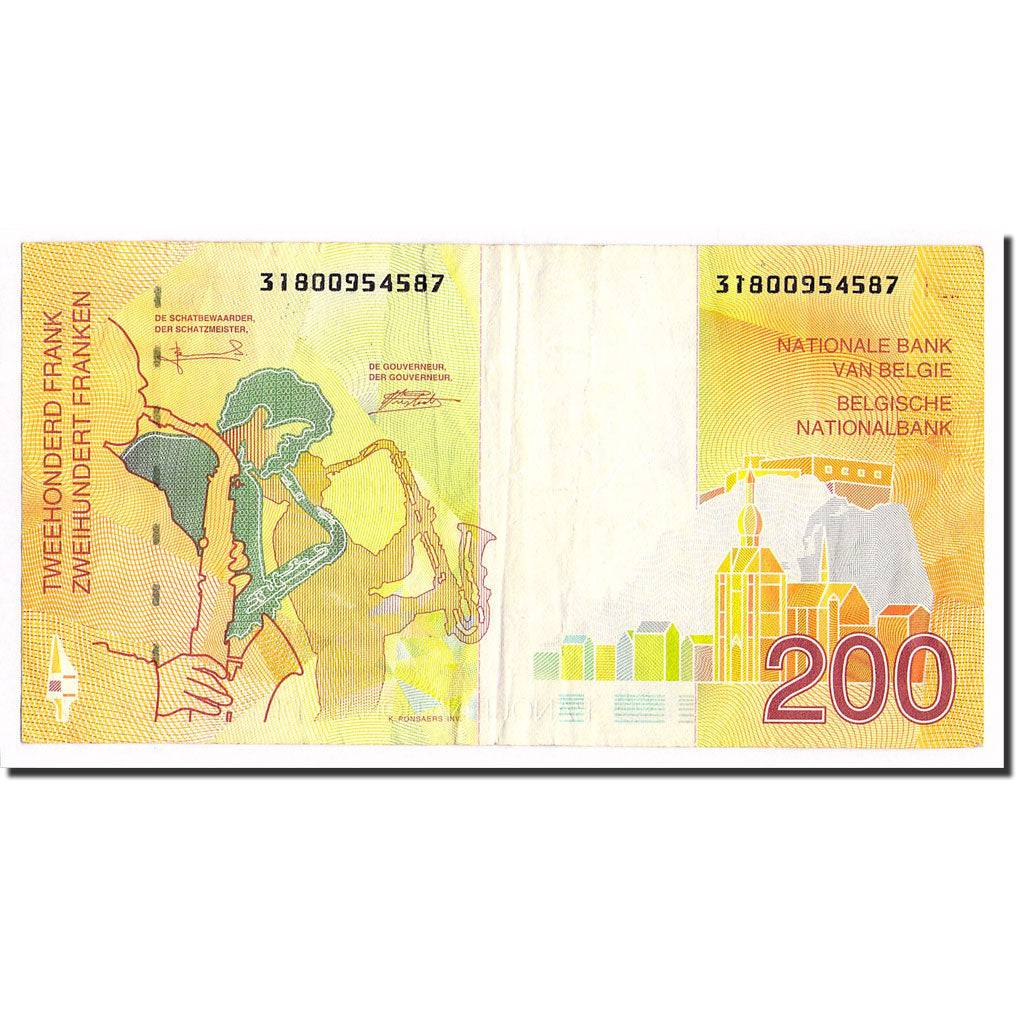Geldschein, Belgien, 200 Francs, KM:148, SS