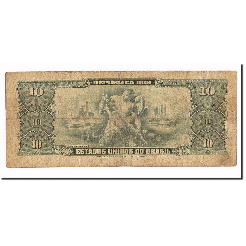 Biljet, Brazilië, 10 Cruzeiros, KM:177a, TB