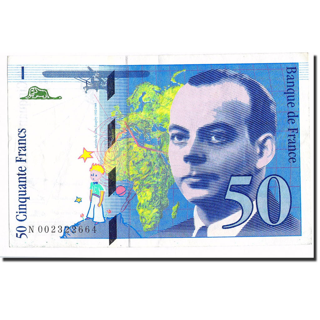 Francja, 50 Francs, St Exupéry, 1992, EF(40-45), KM:157a