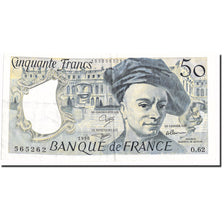 França, 50 Francs, Quentin de La Tour, 1990, AU(55-58), KM:152e