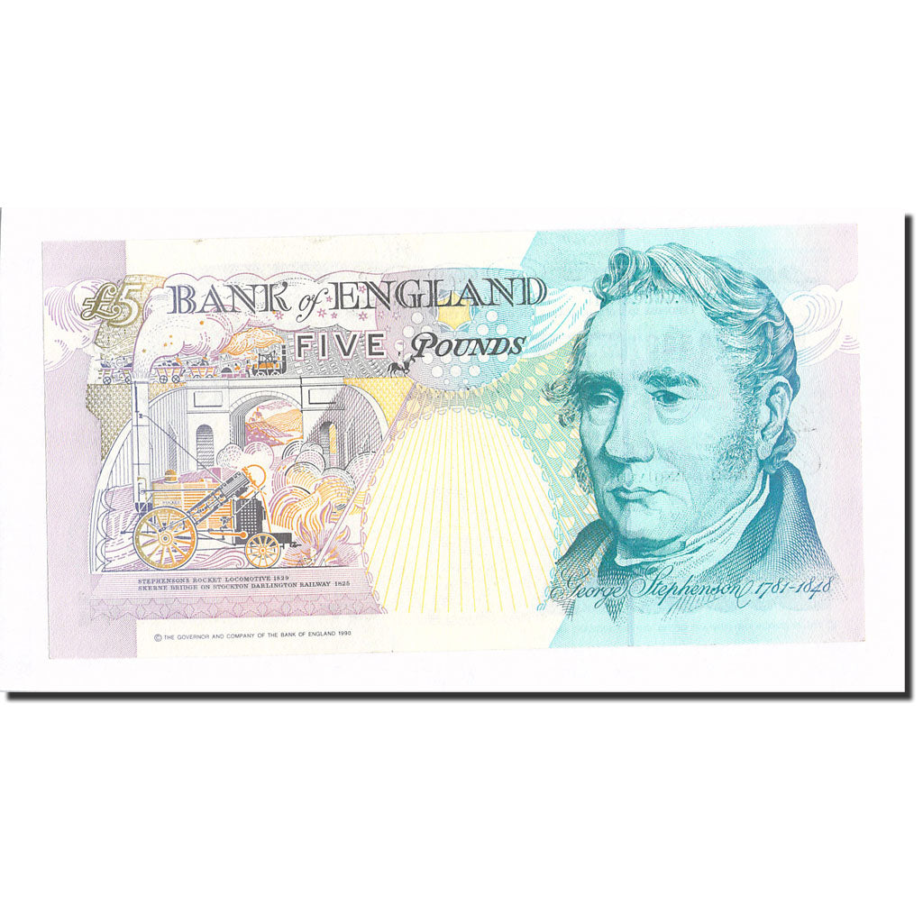 Banknote, Great Britain, 5 Pounds, 1990, KM:382b, UNC(63)