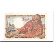 France, 20 Francs, Pêcheur, 1944, 1944-02-10, SUP+, KM:100a