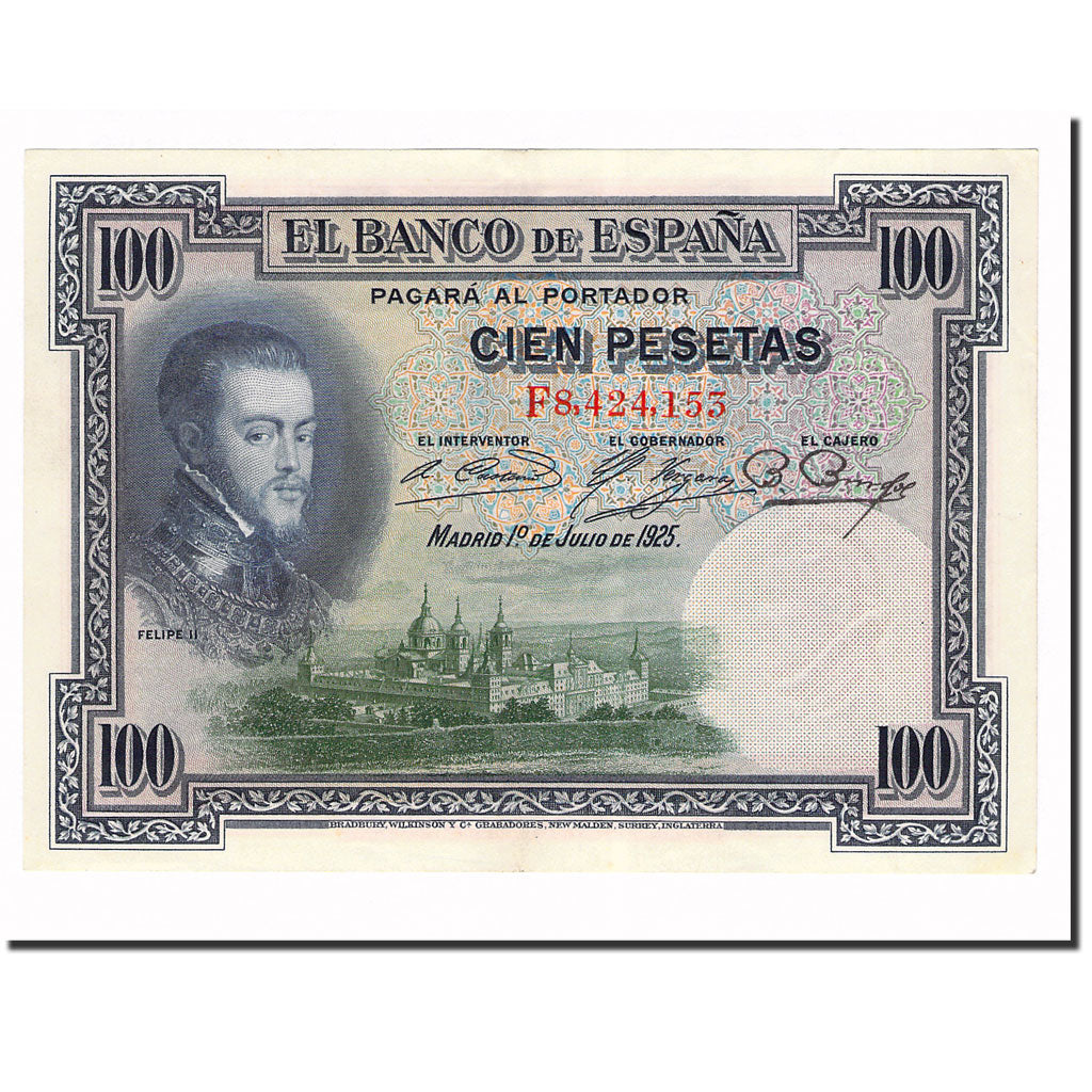 Banknote, Spain, 100 Pesetas, 1925, 1925-07-01, KM:69c, UNC(60-62)