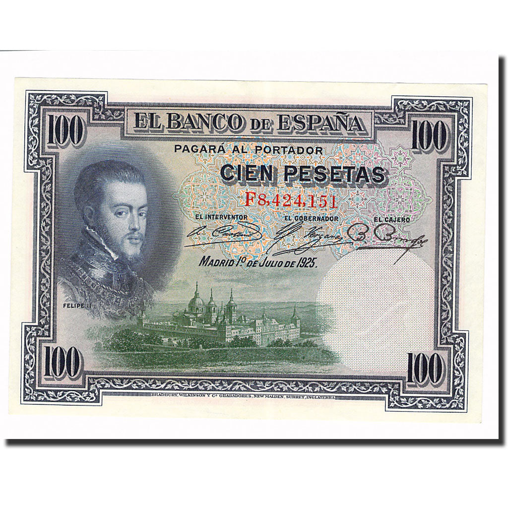 Banknote, Spain, 100 Pesetas, 1925, 1925-07-01, KM:69c, UNC(60-62)