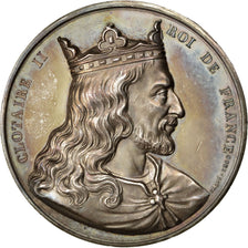 FRANCE, History, Clotaire II, Medal, 1840, AU(55-58), Caqué, Copper, 51, 78.20