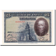 Banknote, Spain, 25 Pesetas, 1928, 1928-08-15, KM:74b, UNC(60-62)