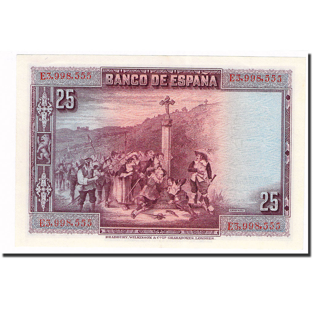 Banknote, Spain, 25 Pesetas, 1928, 1928-08-15, KM:74b, UNC(60-62)