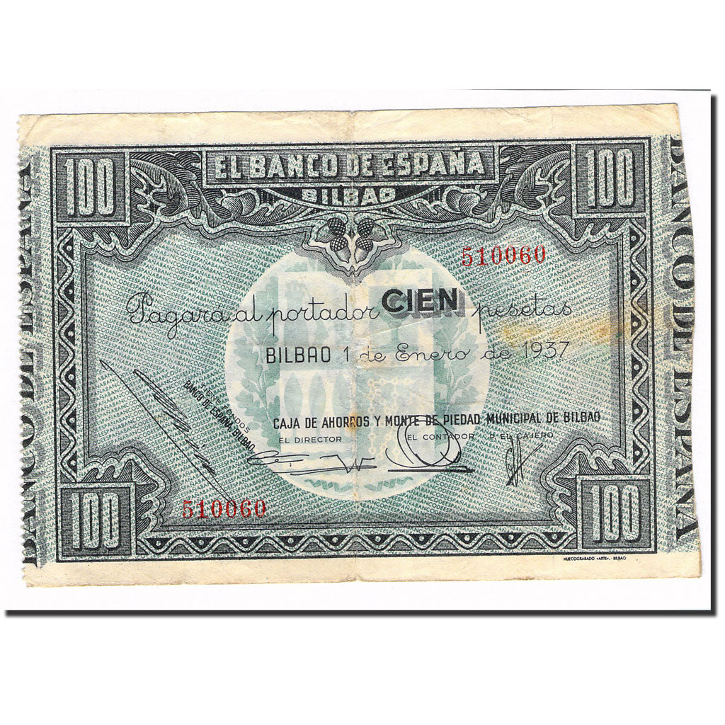Banknote, Spain, 100 Pesetas, 1937, 1937-01-01, KM:S565, VF(20-25)
