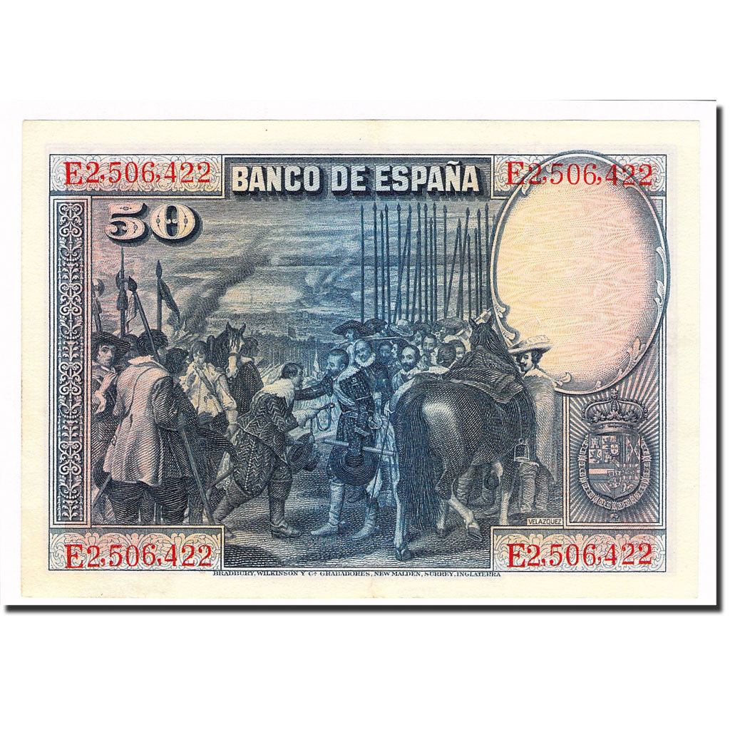 Banknote, Spain, 50 Pesetas, 1928, 1928-08-15, KM:75b, UNC(60-62)