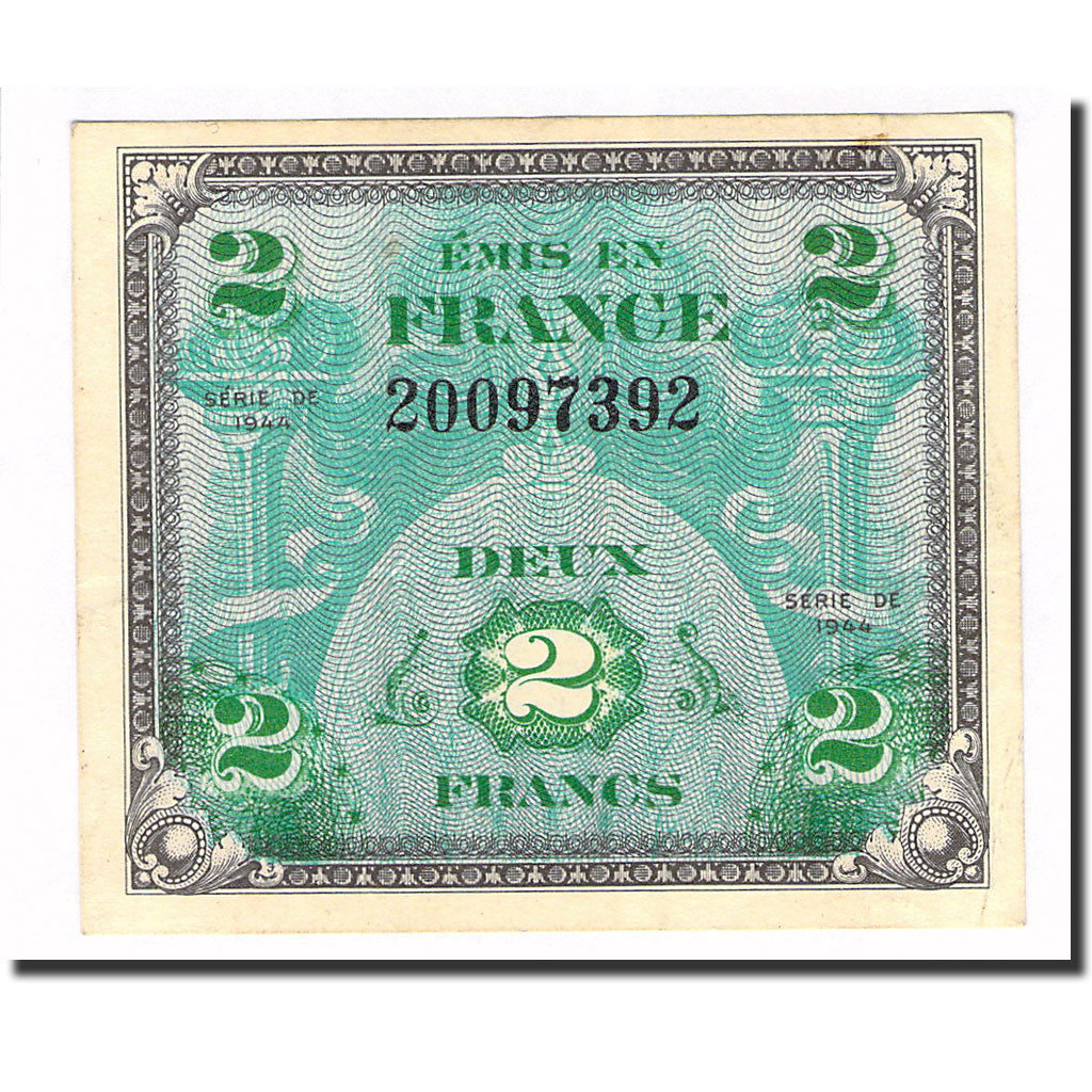 Francia, 2 Francs, 1944, 1944, MBC+, Fayette:VF.16.01, KM:114a
