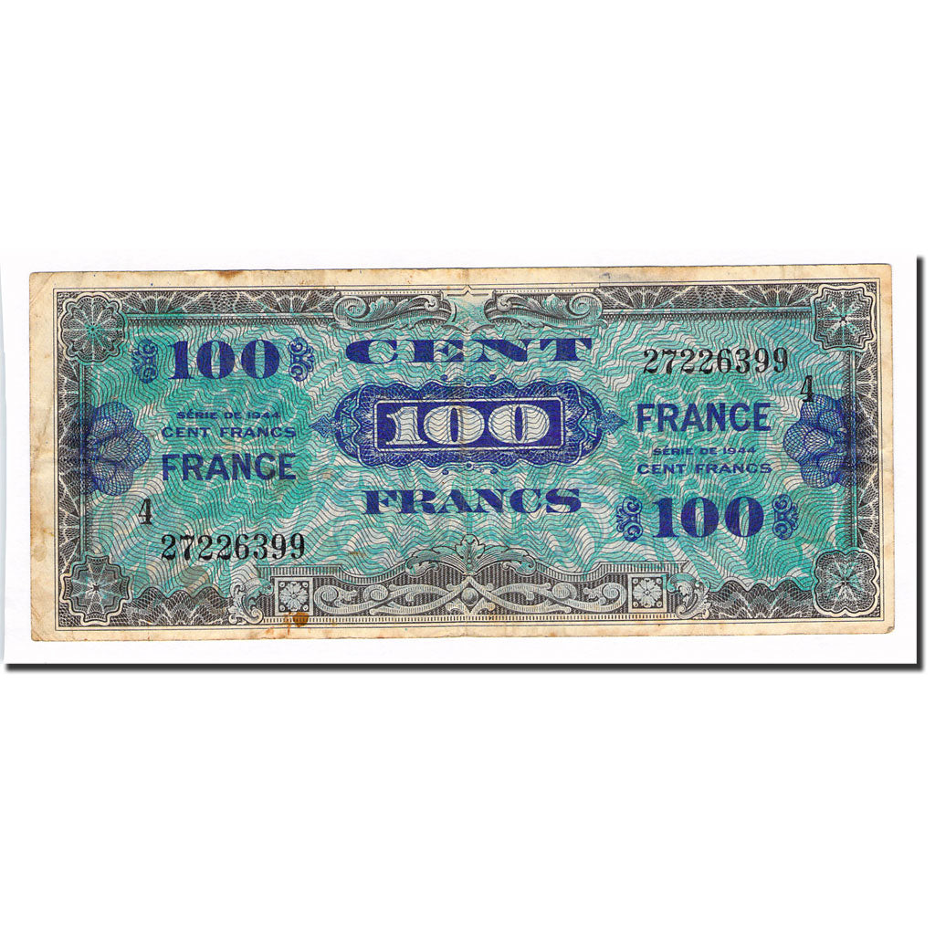 Francia, 100 Francs, 1944, SERIE DE 1944, BC, Fayette:VF25.04, KM:123c