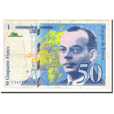 France, 50 Francs, St Exupéry, 1997, 1997, VF(20-25), Fayette:73.04, KM:157Ad