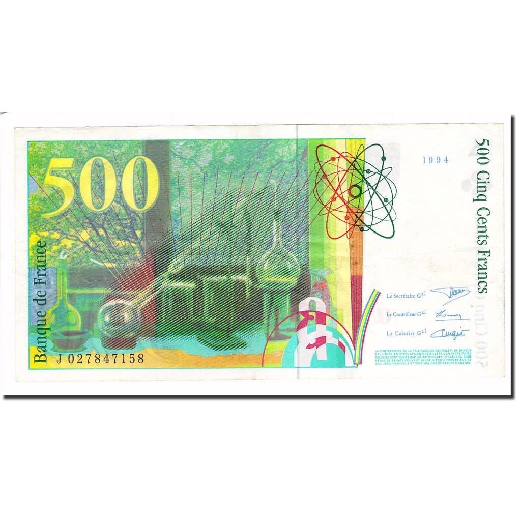 Francja, 500 Francs, Pierre et Marie Curie, 1994, 1994, AU(50-53)