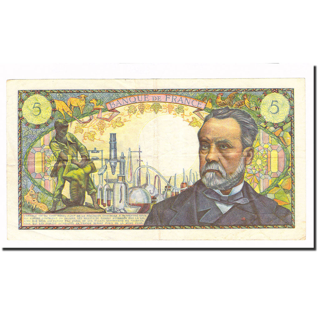 France, 5 Francs, Pasteur, 1966, 1966-09-01, EF(40-45), Fayette:61.03, KM:146a