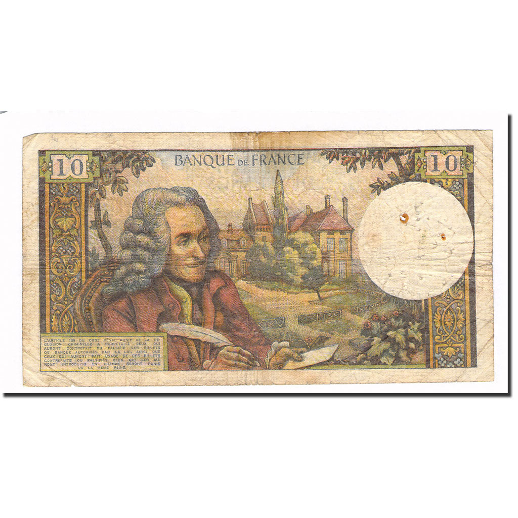 Francia, 10 Francs, Voltaire, 1969, 1969-01-02, RC, Fayette:62.36, KM:147c