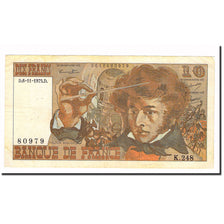 Francja, 10 Francs, Berlioz, 1975, 1975-11-06, EF(40-45), Fayette:63.14, KM:150b