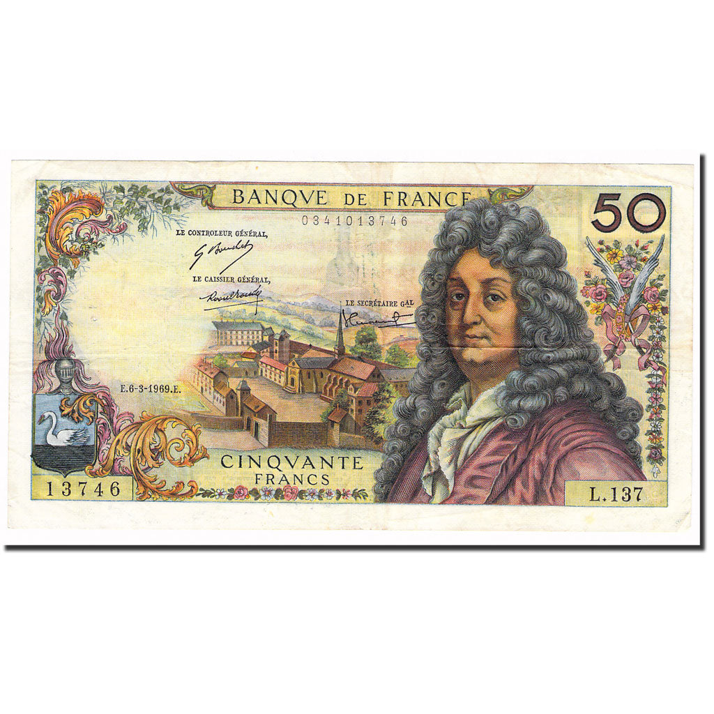 Francia, 50 Francs, Racine, 1969, 1969-03-06, BB, Fayette:64.13, KM:148c