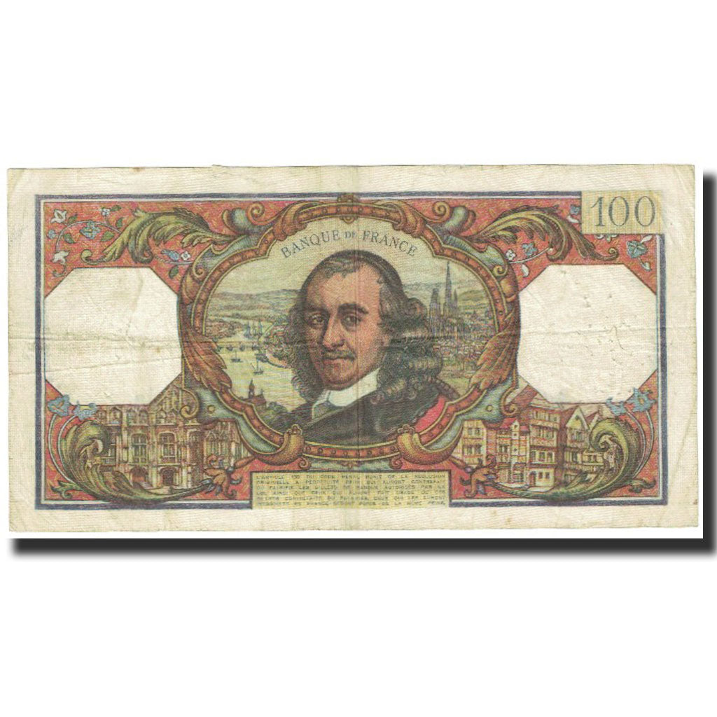 França, 100 Francs, Corneille, 1967, 1967-10-05, VF(30-35), Fayette:65.18
