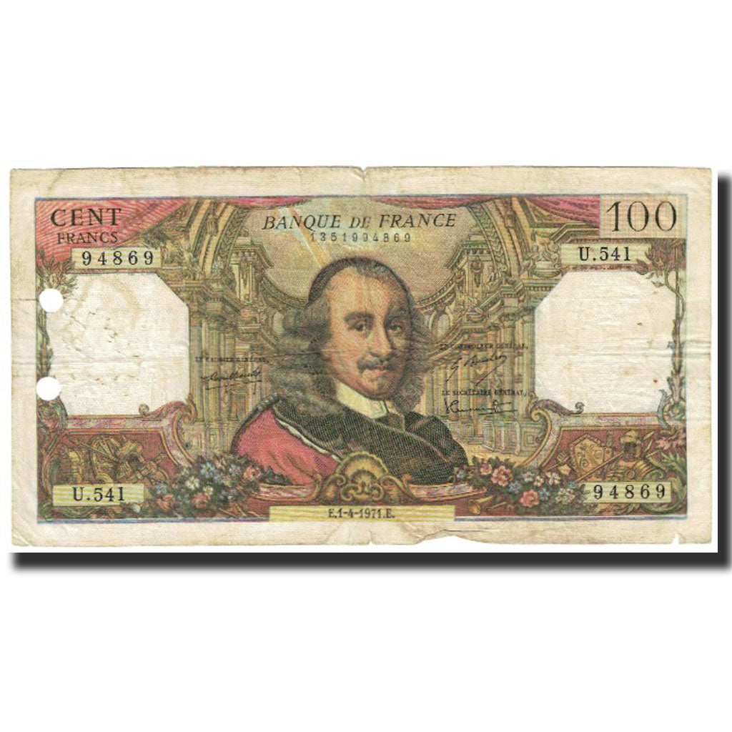 France, 100 Francs, Corneille, 1971, 1971-04-01, F(12-15), Fayette:65.35