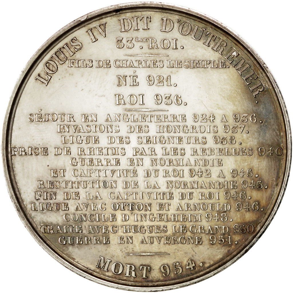 FRANCE, History, Louis IV, Medal, 1839, AU(50-53), Caqué, Copper, 51, 78.20