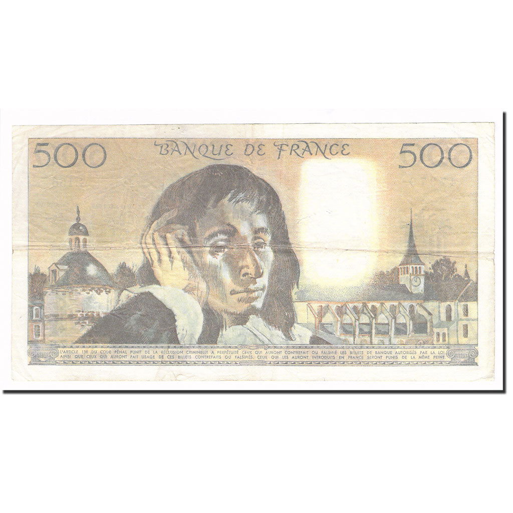 France, 500 Francs, Pascal, 1982, 1982-01-07, EF(40-45), Fayette:71.26, KM:156e