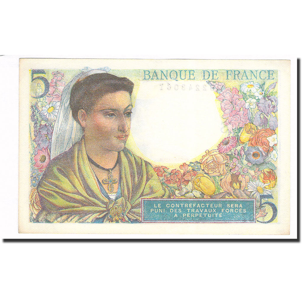 Francia, 5 Francs, Berger, 1943, 1943-07-22, SPL, Fayette:5.2, KM:98a
