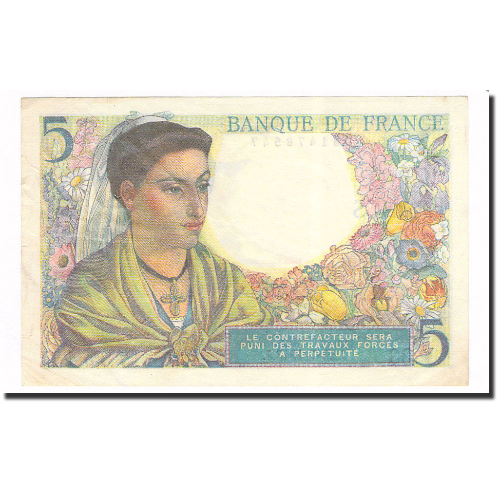 France, 5 Francs, Berger, 1943, 1943-07-22, SUP, Fayette:5.2, KM:98a