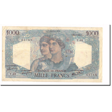 France, 1000 Francs, Minerve et Hercule, 1945, 1945-06-28, TB+, Fayette:41.5
