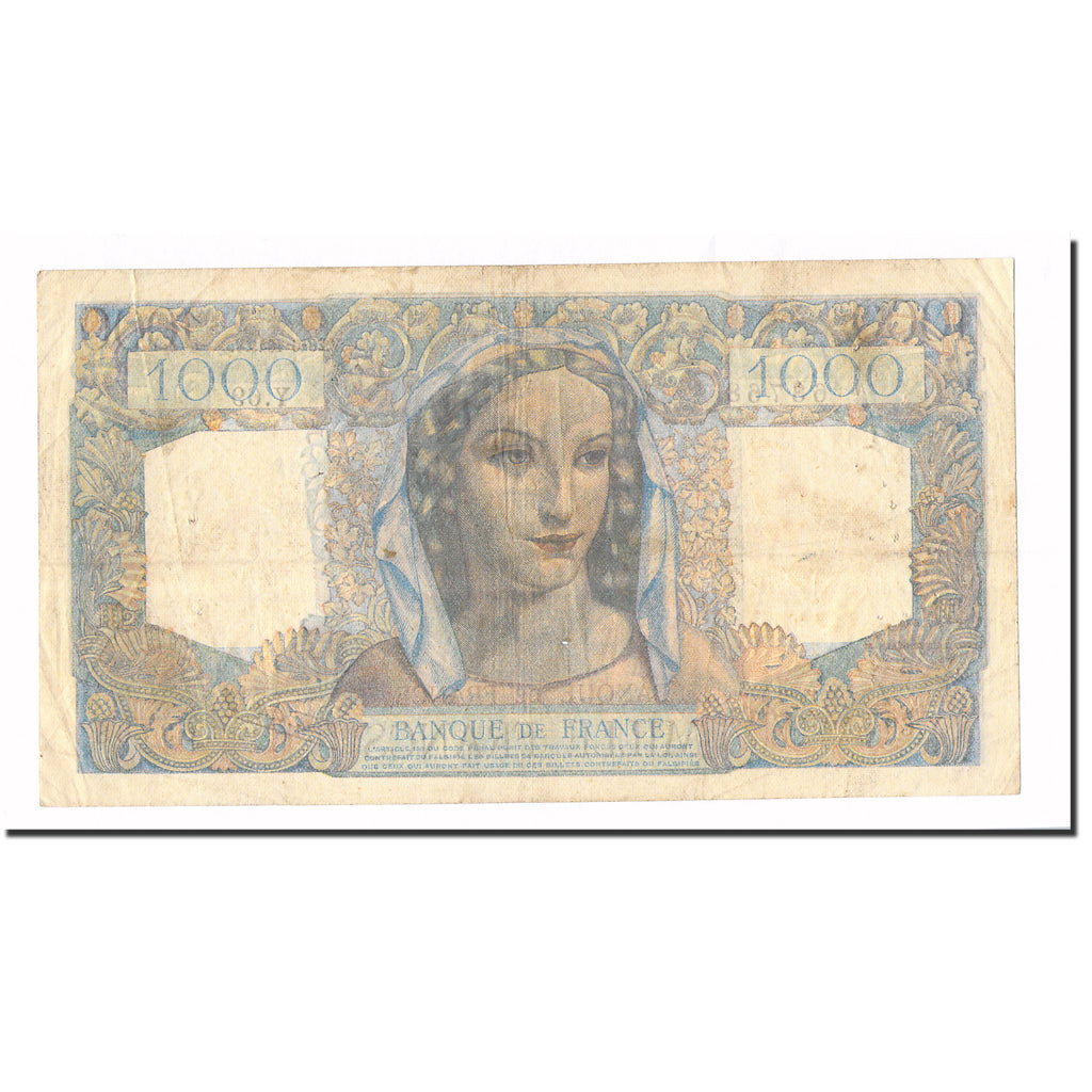 France, 1000 Francs, Minerve et Hercule, 1945, 1945-06-28, TB+, Fayette:41.5