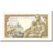 Francia, 1000 Francs, Déesse Déméter, 1942, 1942-12-03, MB, Fayette:40.12