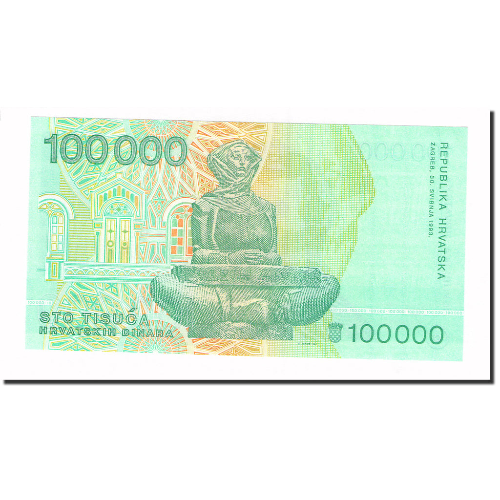 Banknote, Croatia, 100,000 Dinara, 1993, 1993-05-30, KM:27A, UNC(63)