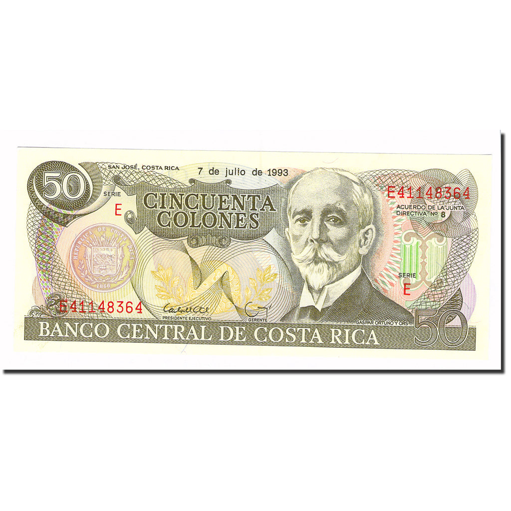 Banknote, Costa Rica, 50 Colones, 1993, 1993-07-07, KM:257a, UNC(63)