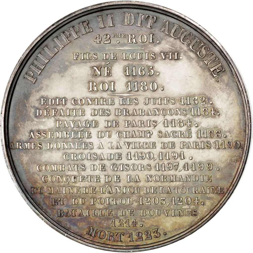 FRANCE, History, Philippe II, Medal, 1838, AU(55-58), Caqué, Copper, 51, 78.20