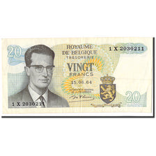 Banknote, Belgium, 20 Francs, 1964, 1964-06-15, KM:138, UNC(60-62)