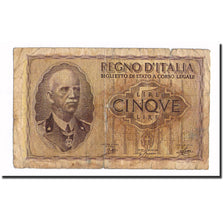 Banknote, Italy, 5 Lire, KM:28, VG(8-10)
