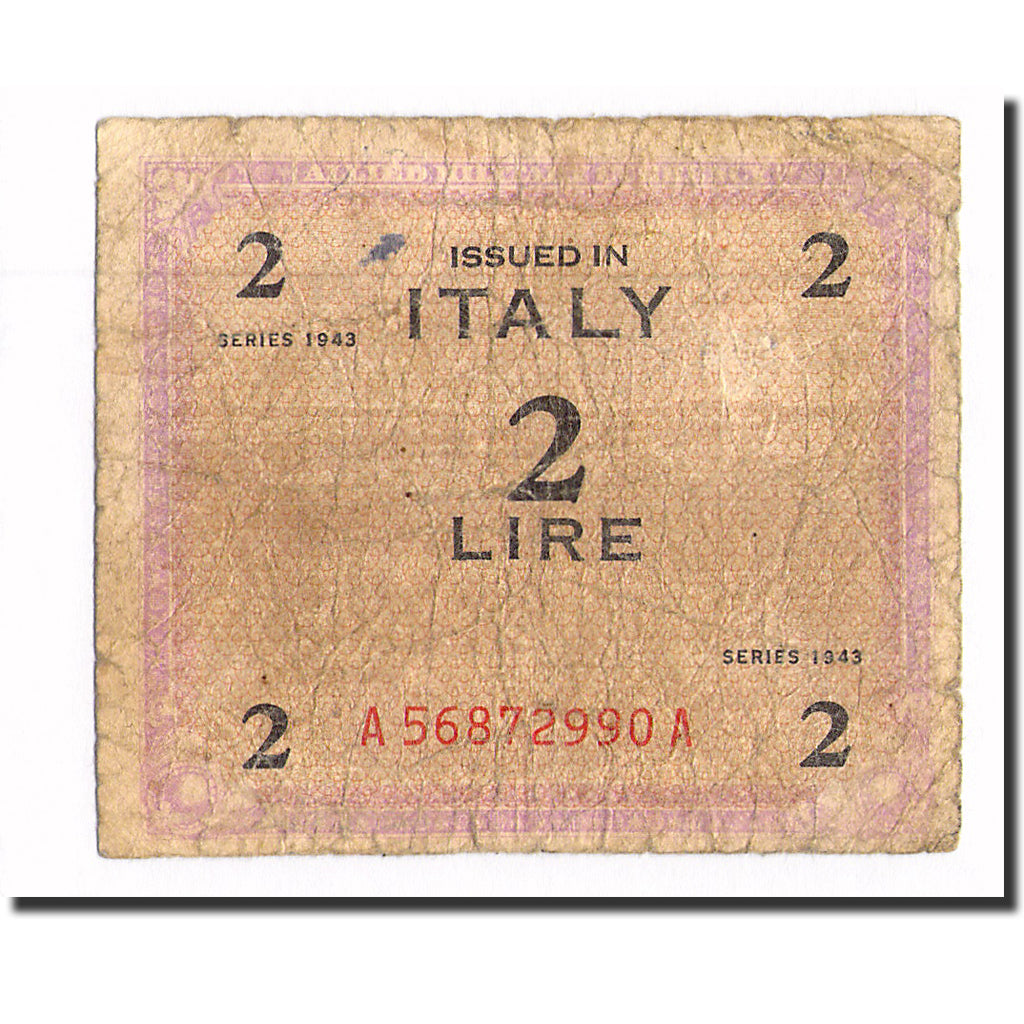 Banknote, Italy, 2 Lire, 1943, KM:M11b, VG(8-10)