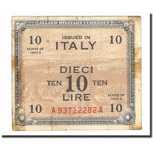 Billet, Italie, 10 Lire, 1943A, KM:M19a, TB+