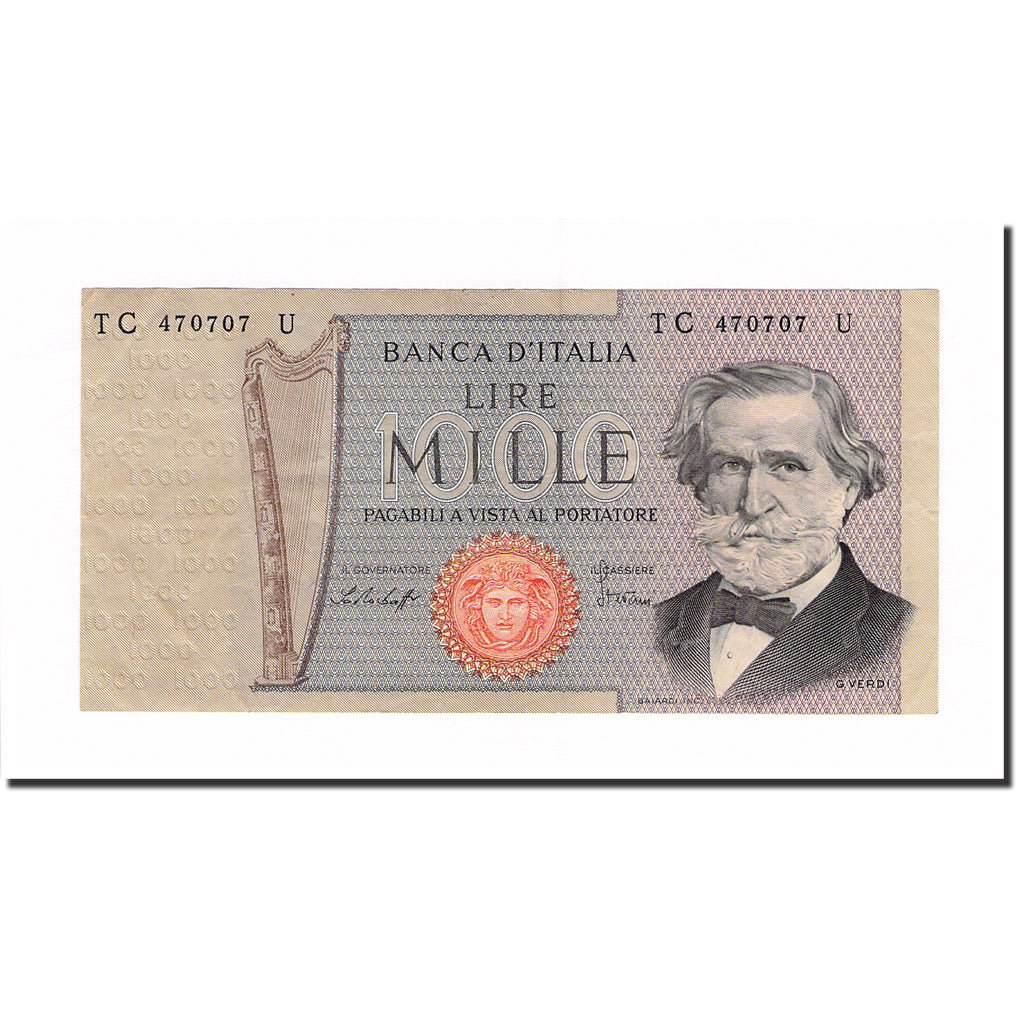 Biljet, Italië, 1000 Lire, 1977, 1977-01-10, KM:101e, SUP