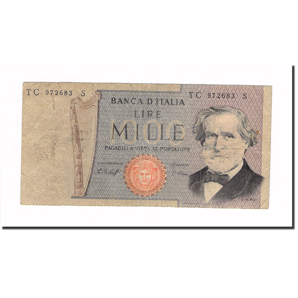 Biljet, Italië, 1000 Lire, 1977, 1977-01-10, KM:101e, TB