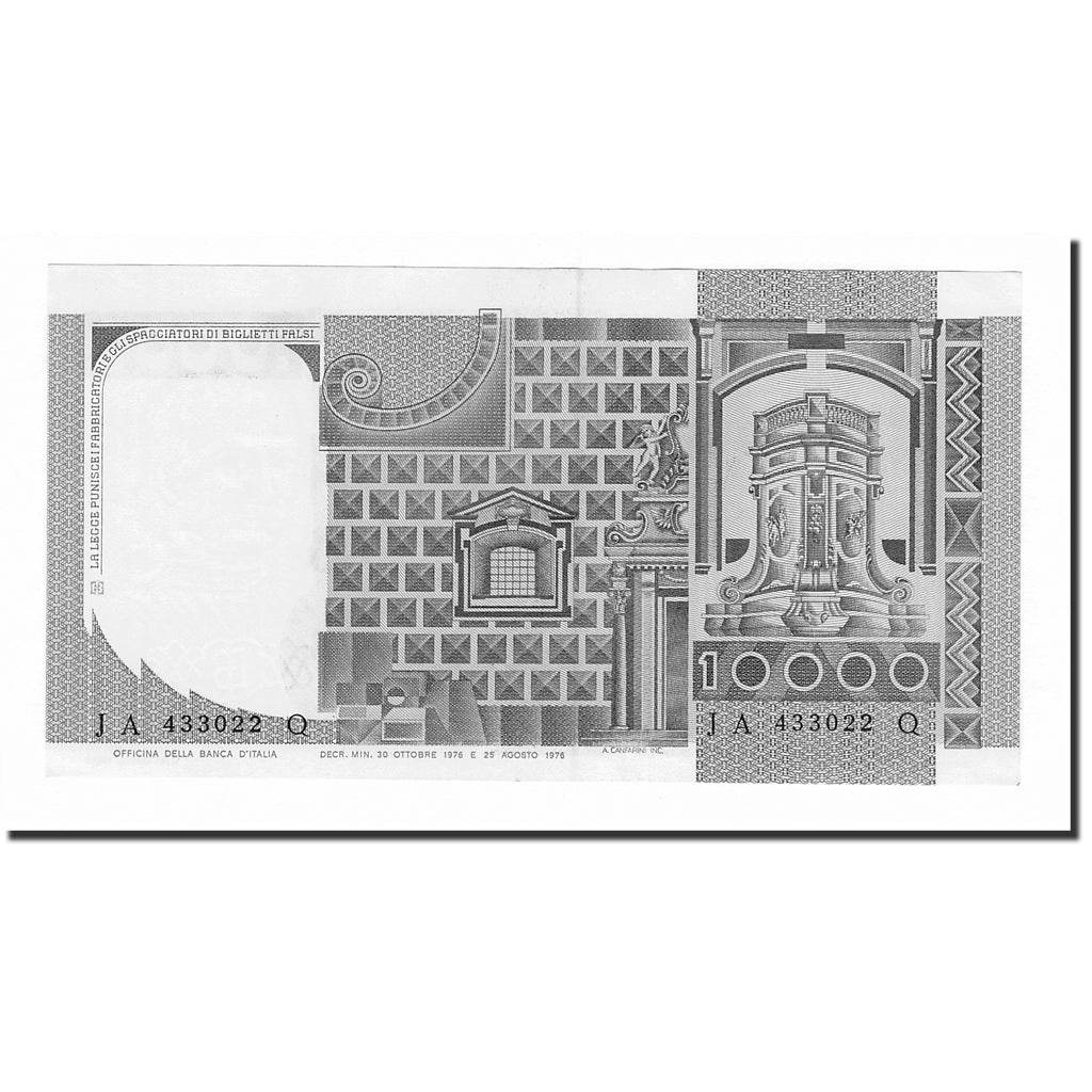 Banknote, Italy, 10,000 Lire, 1976, 1976-10-30, KM:106a, UNC(63)