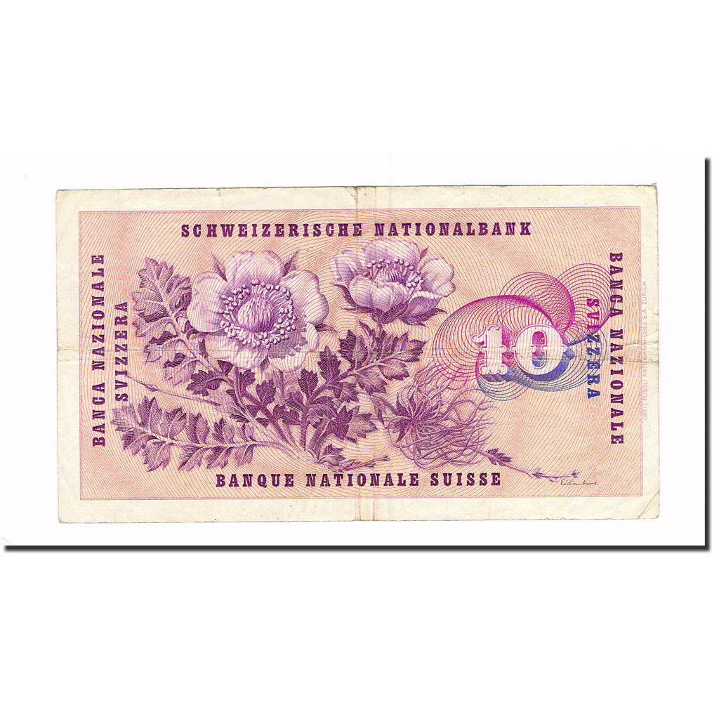 Banknote, Switzerland, 10 Franken, 1960, 1960-12-22, KM:45f, VF(30-35)