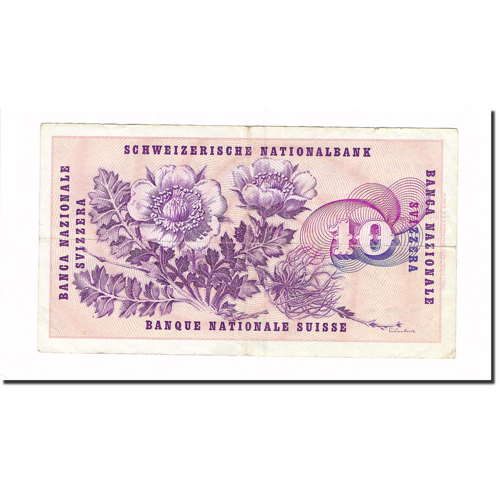 Banknote, Switzerland, 10 Franken, 1973, 1973-03-07, KM:45s, EF(40-45)