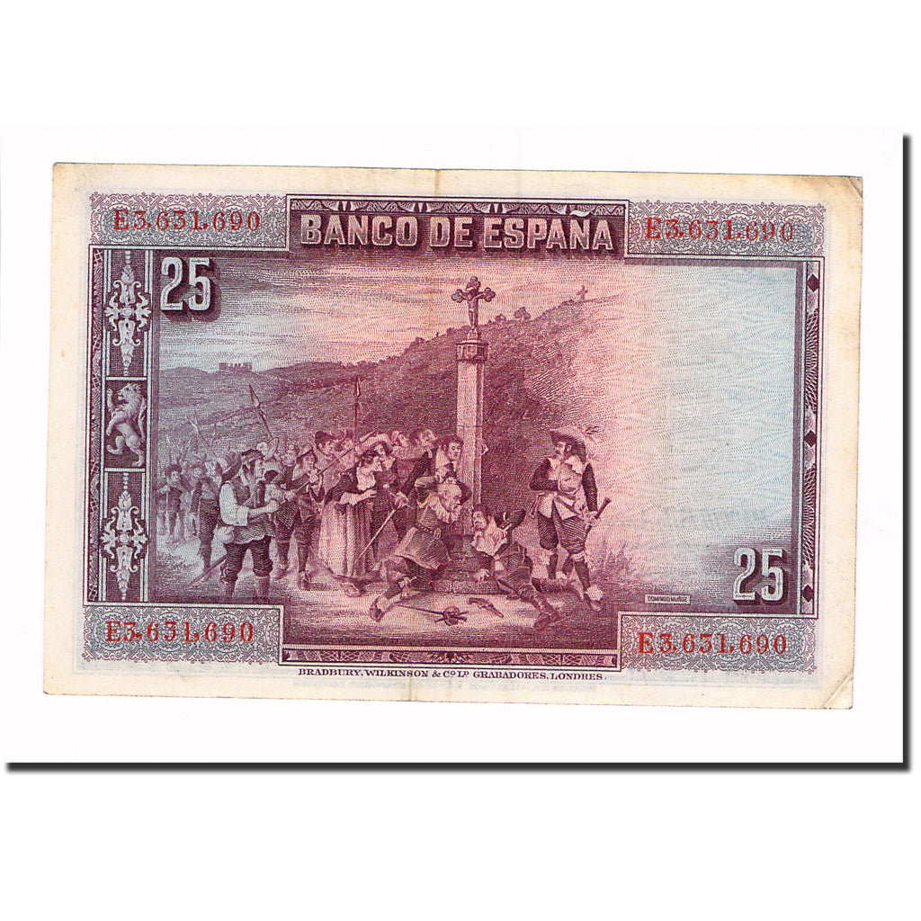 Banknote, Spain, 25 Pesetas, 1928, 1928-08-15, KM:74b, AU(50-53)