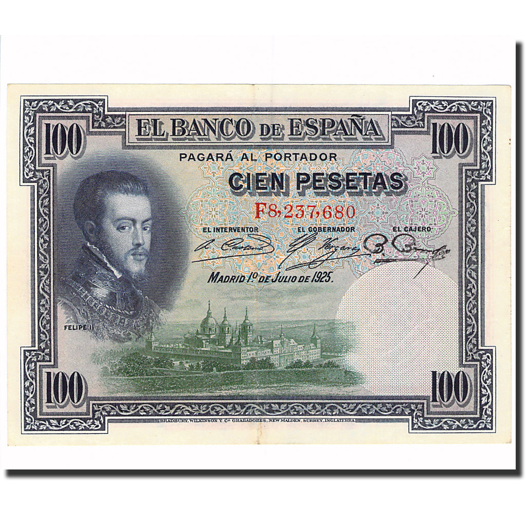 Banknote, Spain, 100 Pesetas, 1925, 1925-07-01, KM:69c, UNC(60-62)