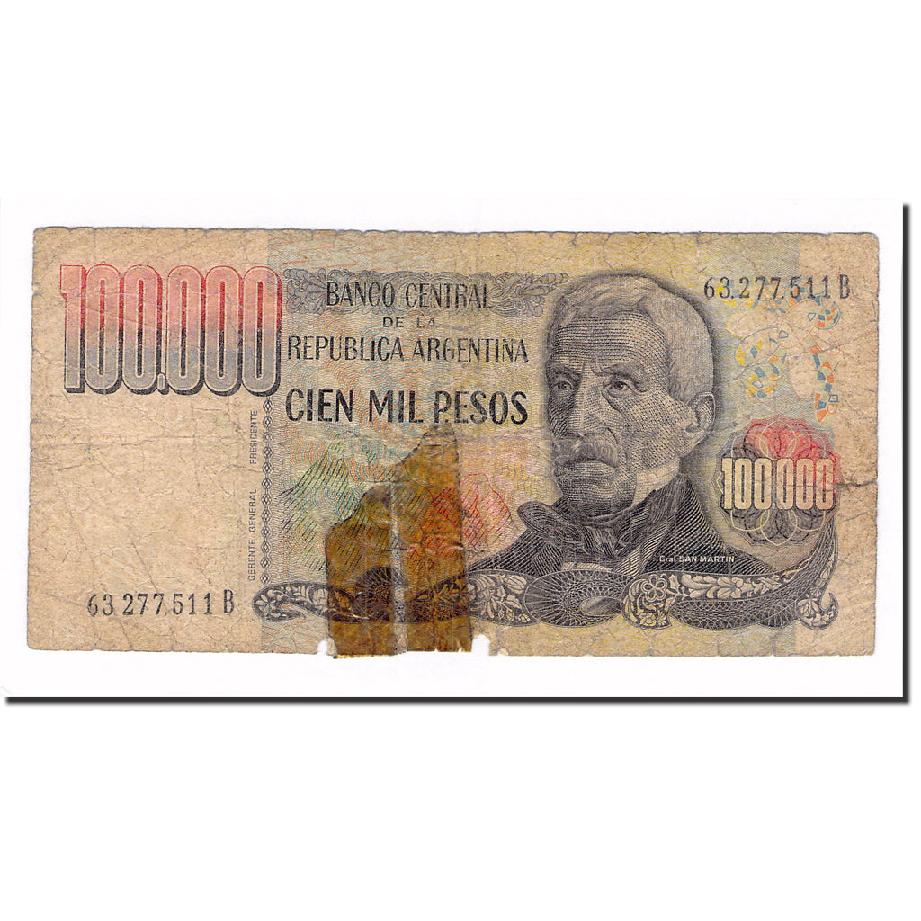 Billete, 100,000 Pesos, Argentina, KM:308b, RC