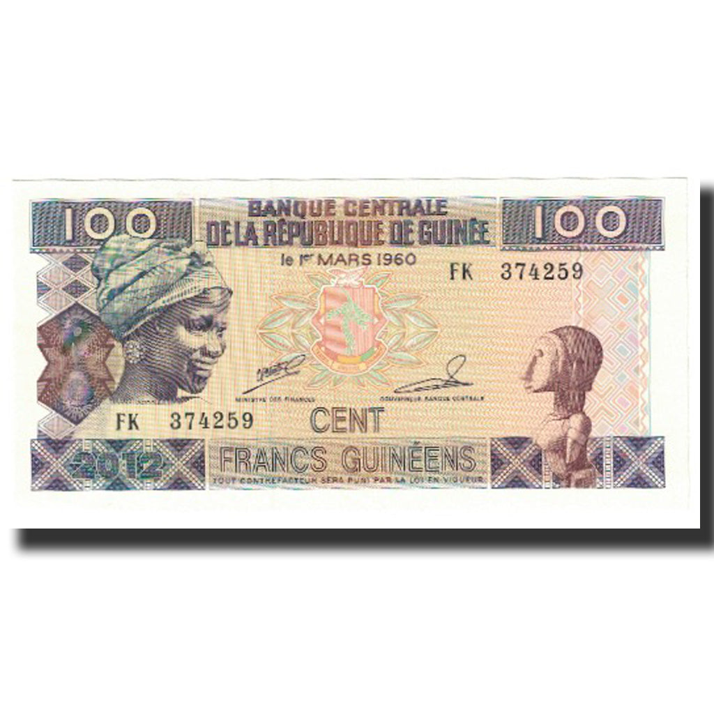 Banknote, Guinea, 100 Francs, 1960, 1960-03-01, KM:35b, UNC(63)