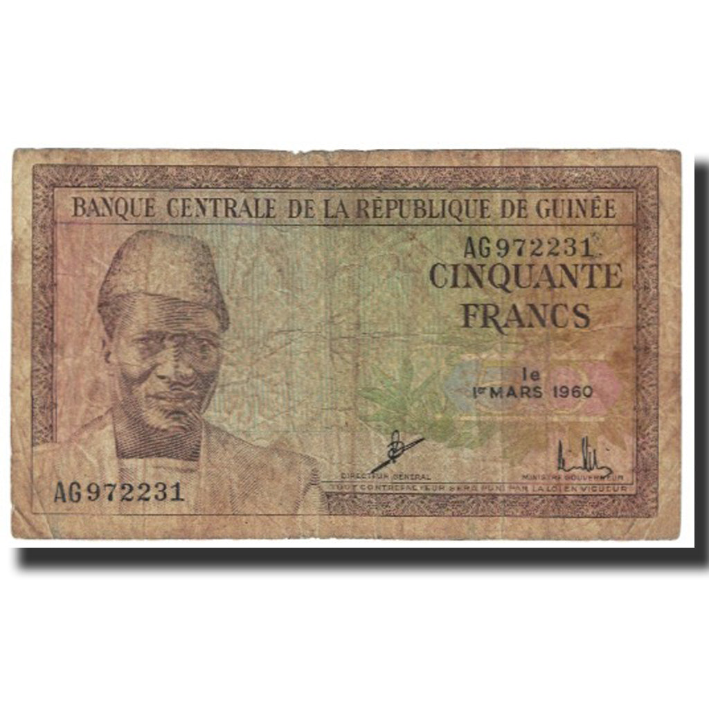 Banknote, Guinea, 50 Francs, 1960, 1960-03-01, KM:12a, VF(20-25)