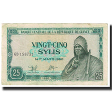 Banknote, Guinea, 25 Sylis, 1960, 1960-03-01, KM:24a, AU(50-53)